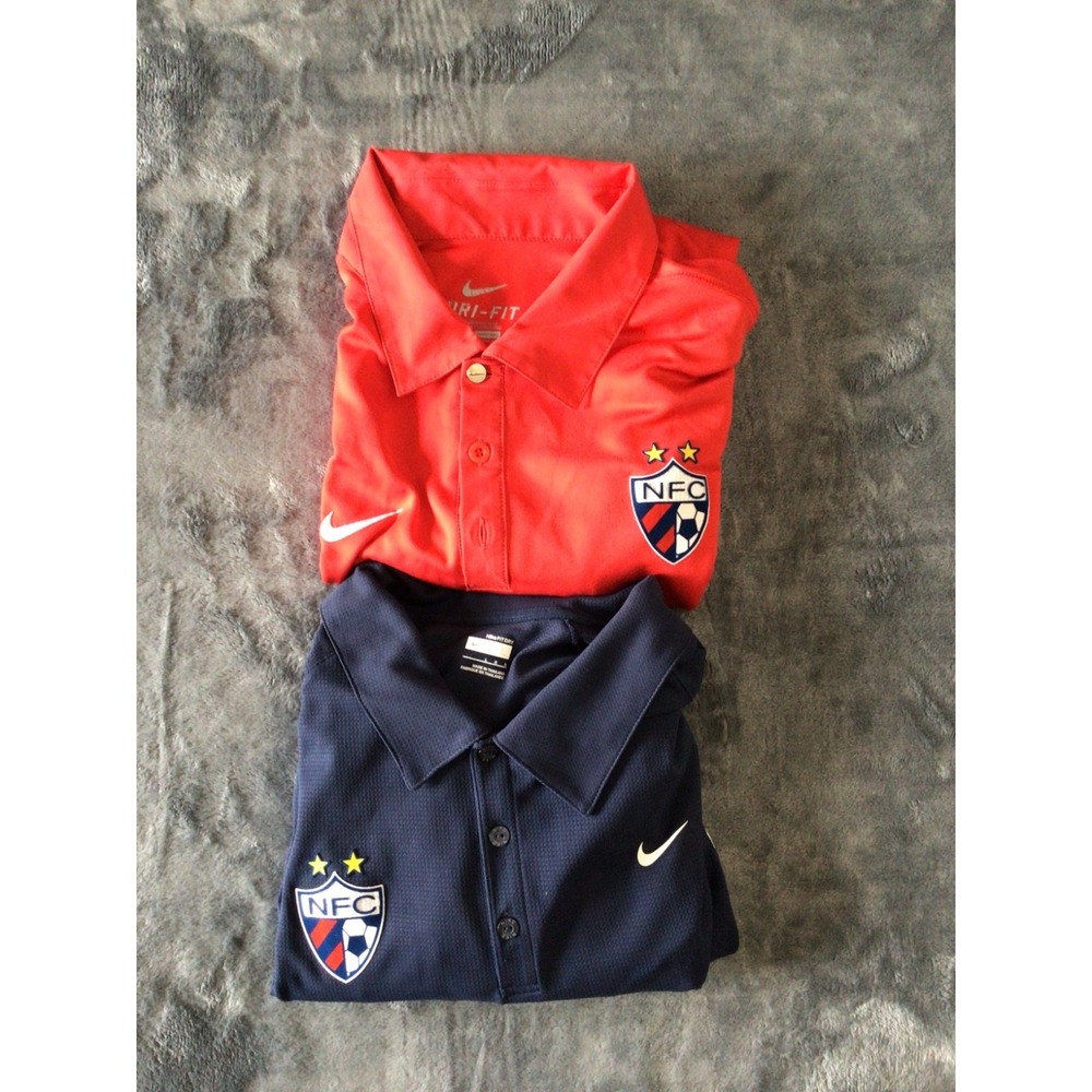 Pair Mens Nike Latge Nebraska Field Club Polos Red. Blue  Soccer Golf Summer